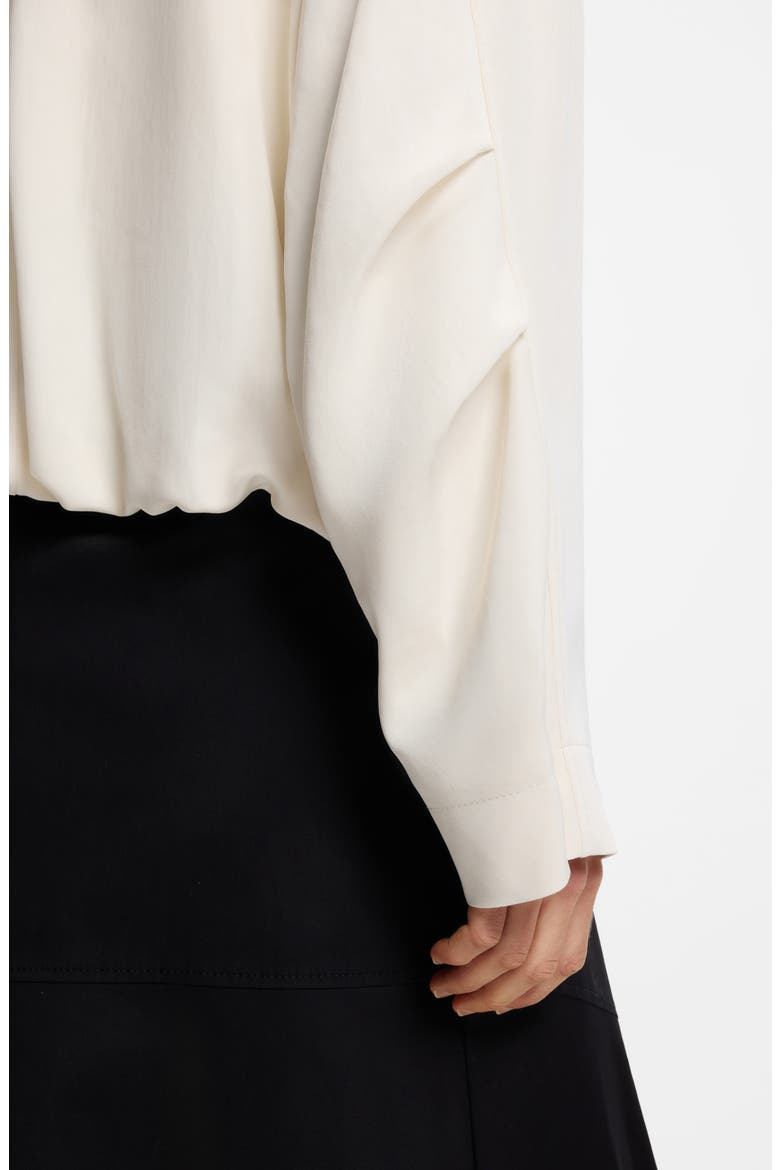 Jajila Bubble Hem Twill Bomber Jacket, Alternate, color, SOFT CREAM