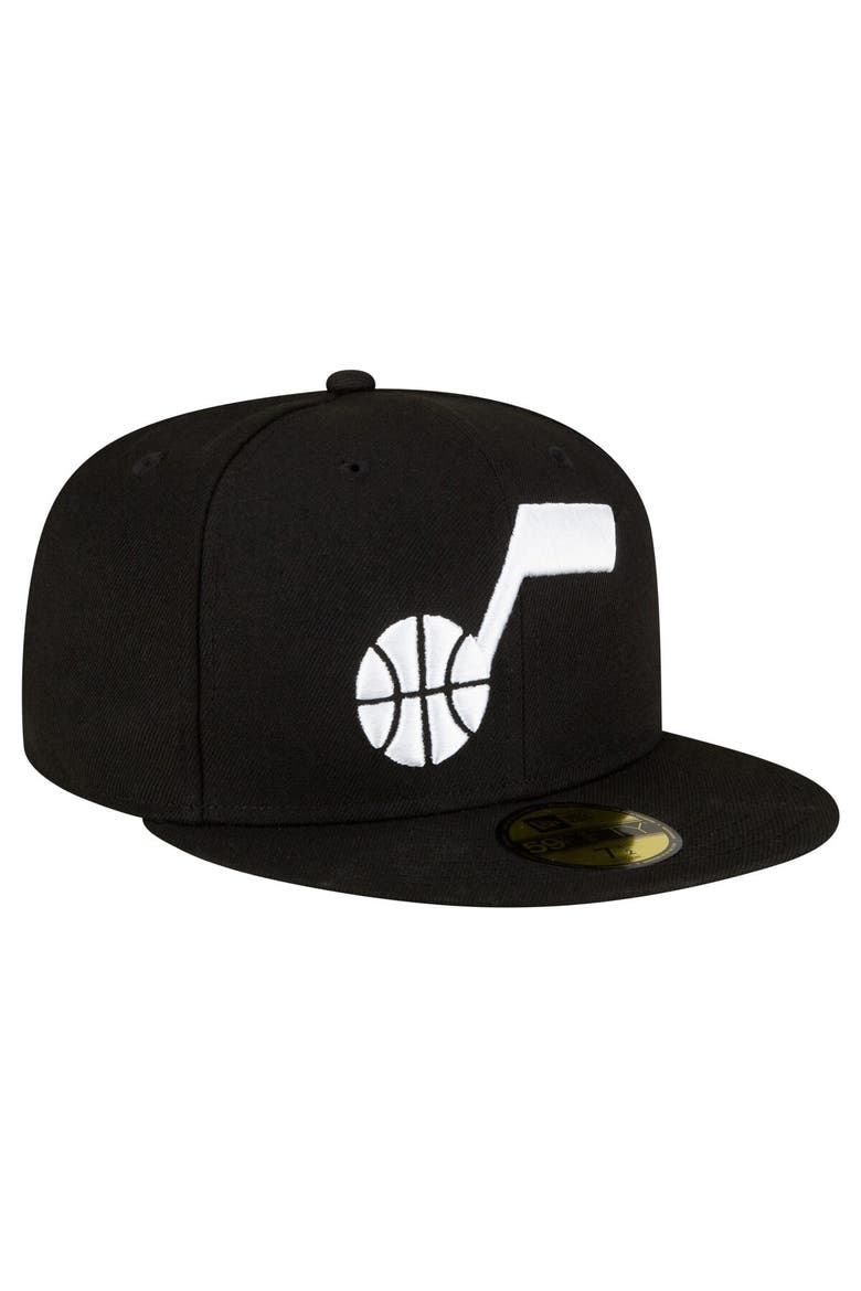 Men's New Era Black Utah Jazz 59FIFTY Fitted Hat, Alternate, color, Black