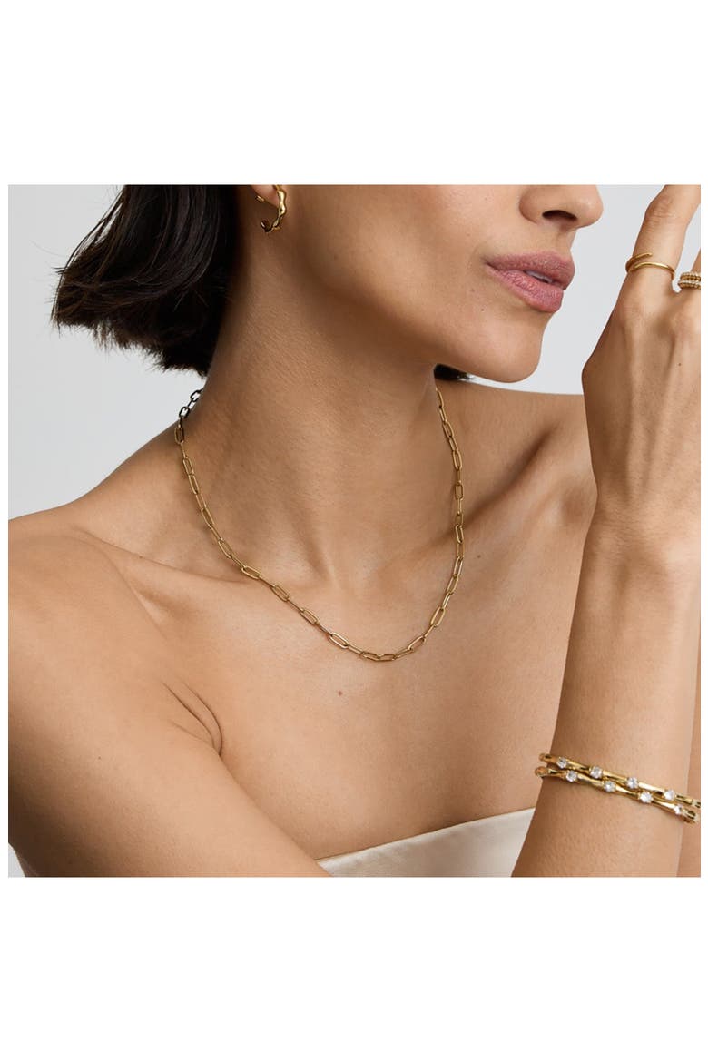Paperclip Necklace, Alternate, color, GOLD