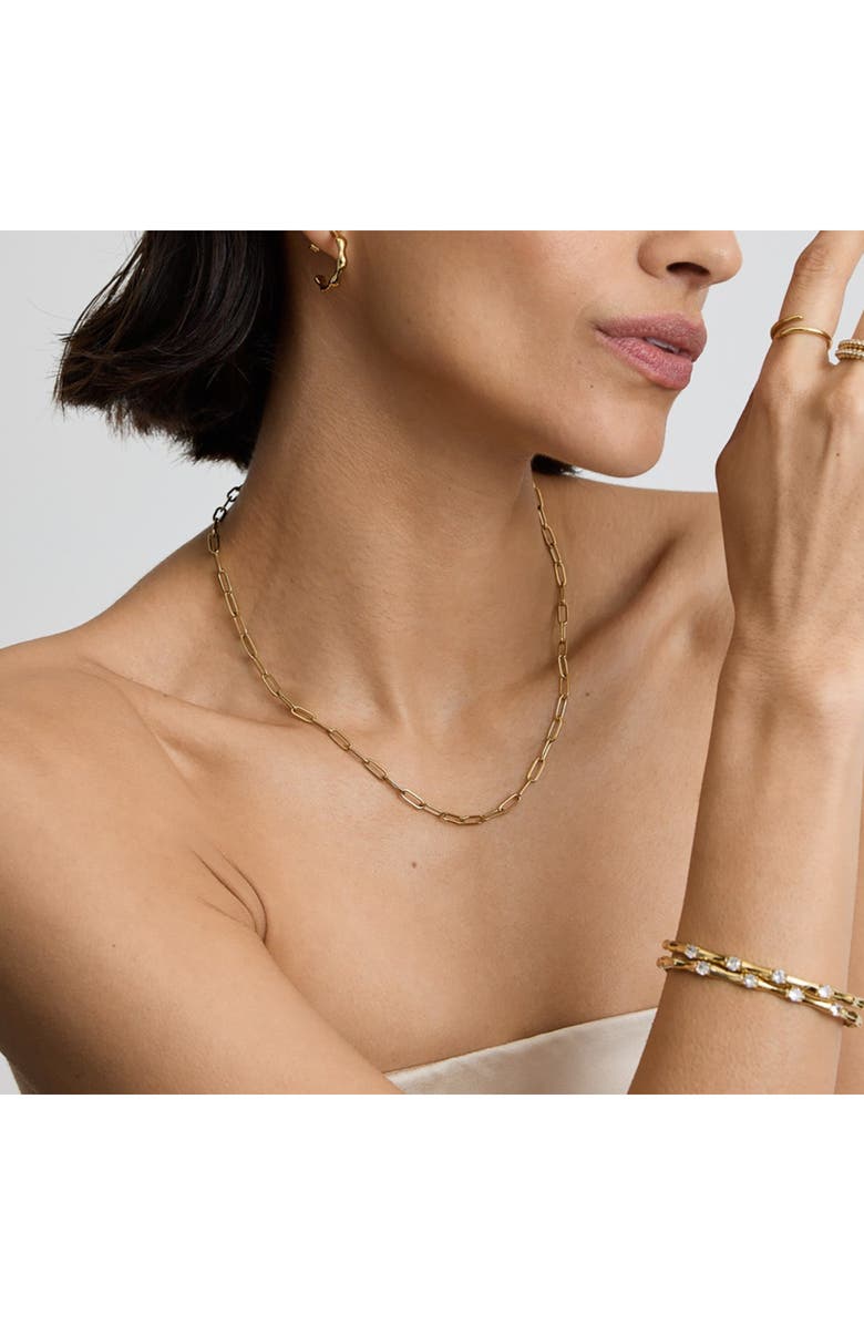 D.LOUISE Paperclip Necklace, Alternate, color, Gold