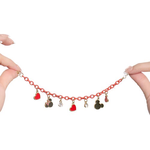 Disney Heart Charm Bracelet In Red