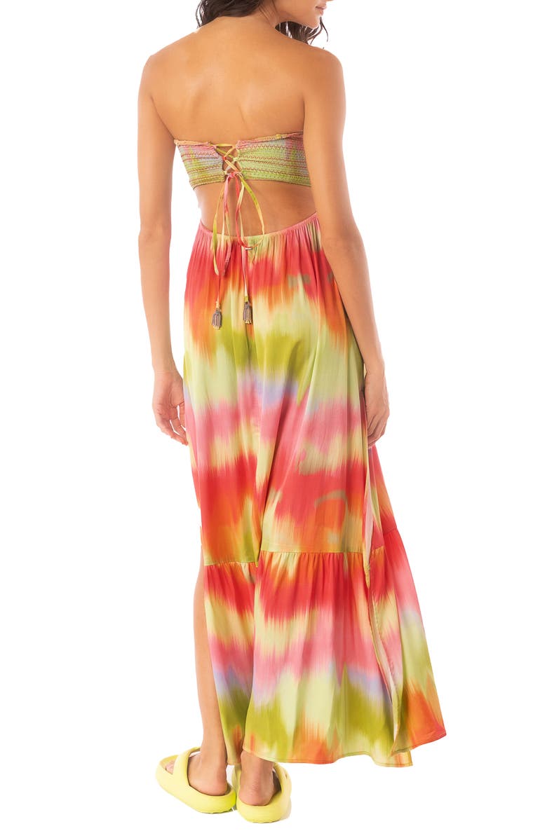 Maaji Ombré Strapless Cover-Up Dress, Alternate, color, Open Pink