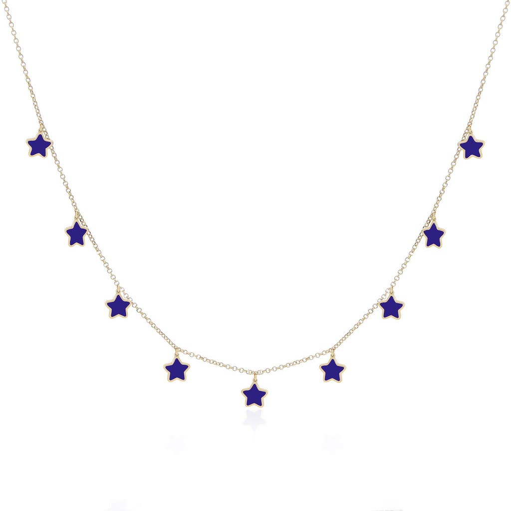 The Lovery Fine Jewelry Lapis Star Dangle Necklace In Blue