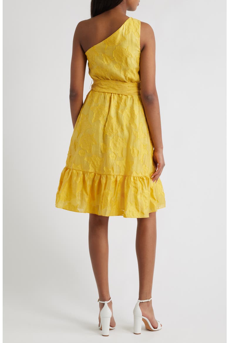 Floral Embroidered One-Shoulder Midi Dress, Alternate, color, SUNSET GOLD