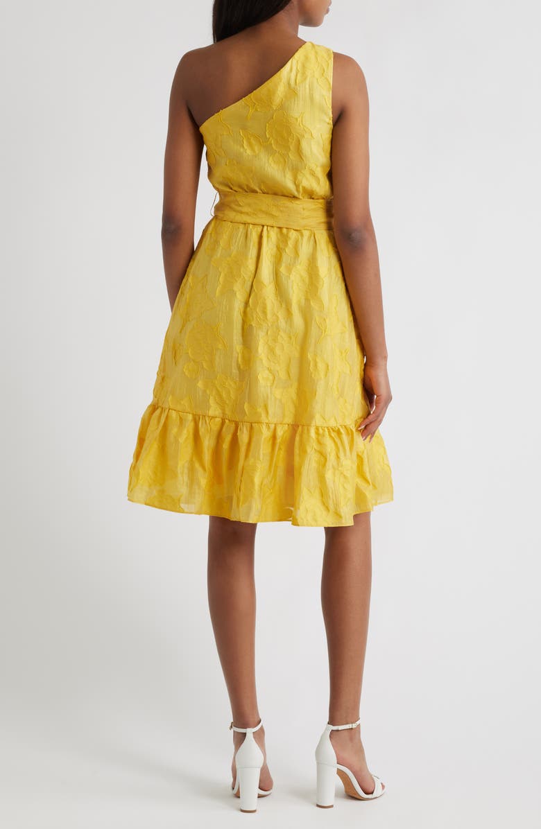 Anne Klein Floral Embroidered One-Shoulder Midi Dress, Alternate, color, 