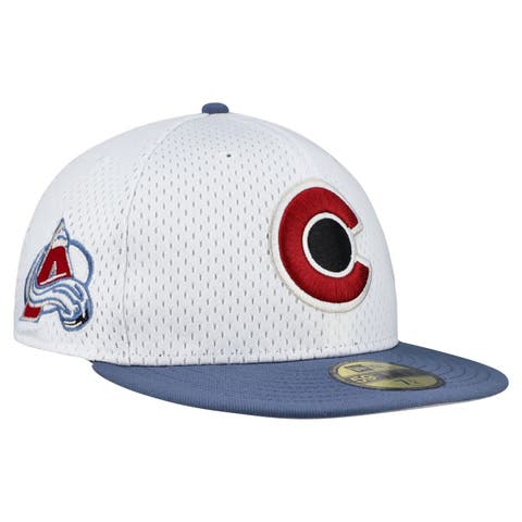 Men's New Era White/Navy Colorado Avalanche Mesh Crown Two-Tone 59FIFTY Fitted Hat
