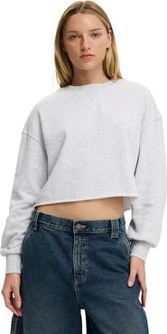 Cotton On Women's Cropped Fleece Sweatshirt