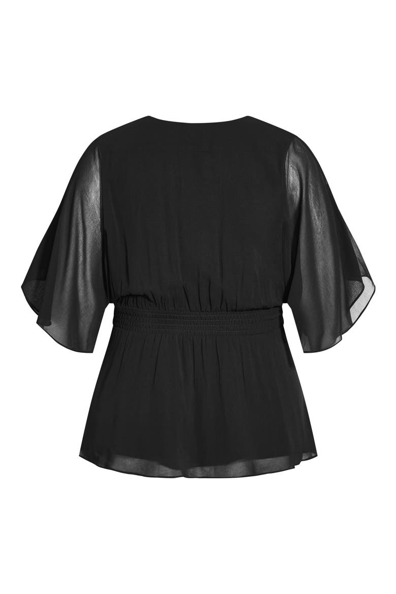 Elegant Wrap Top, Alternate, color, BLACK