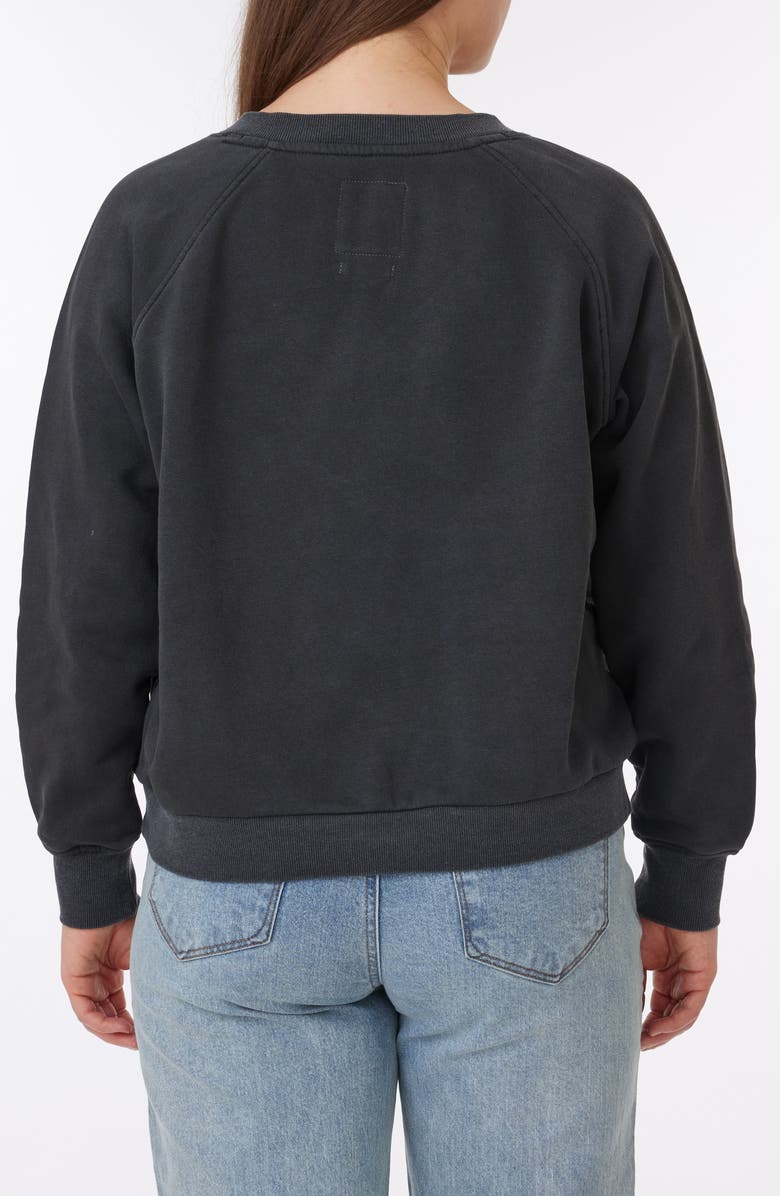 C & C California Delilah Sunwashed Fleece V-Neck Sweatshirt, Alternate, color, Black Sand