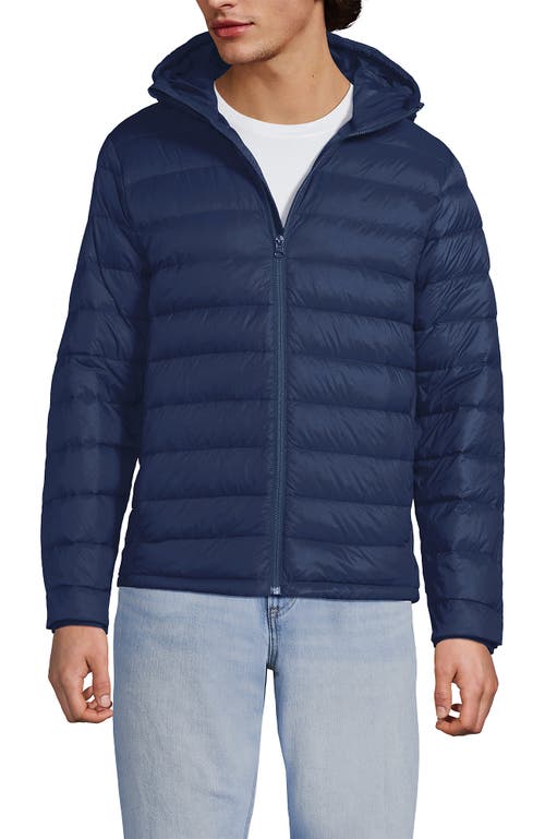 Lands' End Wanderweight Ultralight Packable Hooded Down Jacket In Blue