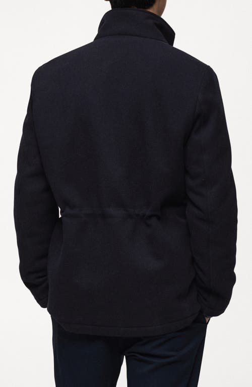 Mango Wool Blend Coat In Dark Navy