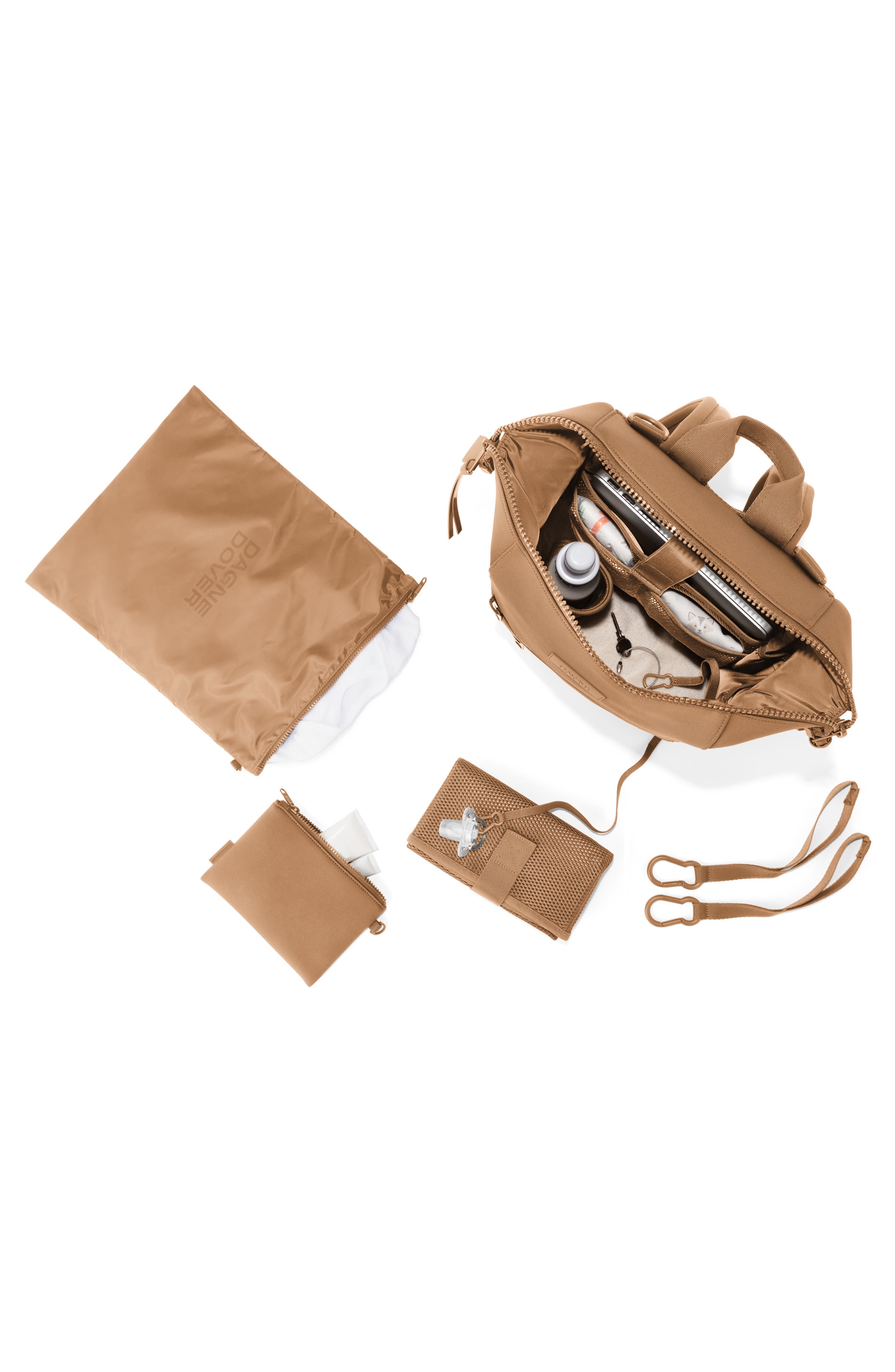 Dagne Dover Indi Medium Neoprene Diaper Backpack, Alternate, color, Camel