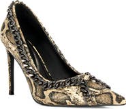 AZALEA WANG Ravelle Faux Snakeskin Pump