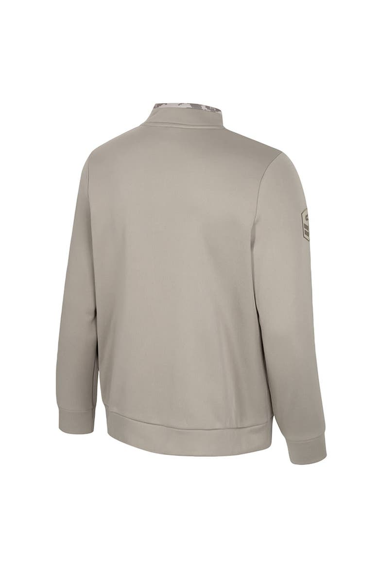 Men's Colosseum Oatmeal Michigan State Spartans Operation Hat Trick Battalion Quarter-Zip Pullover, Alternate, color, Oatmeal