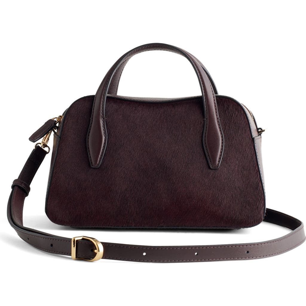Madewell The Mini Belted Genuine Haircalf Crossbody Bag In Brown