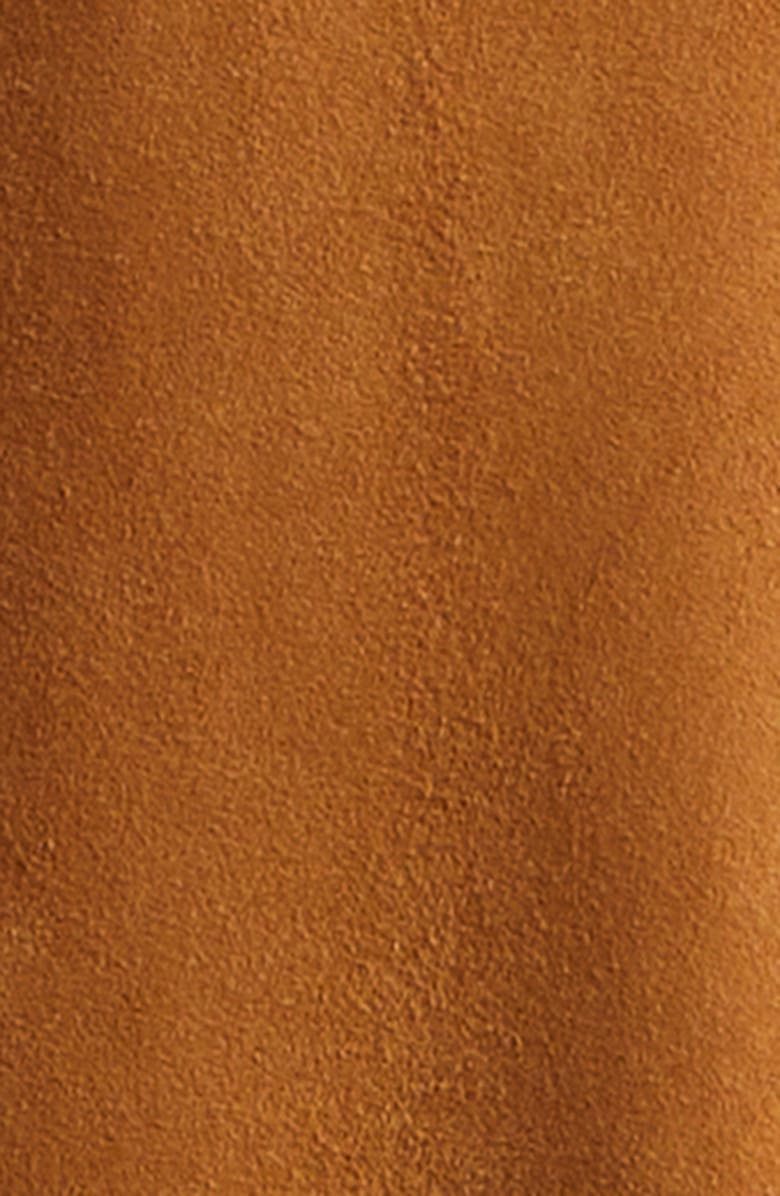 AMI PARIS Suede Overshirt, Alternate, color, Caramel