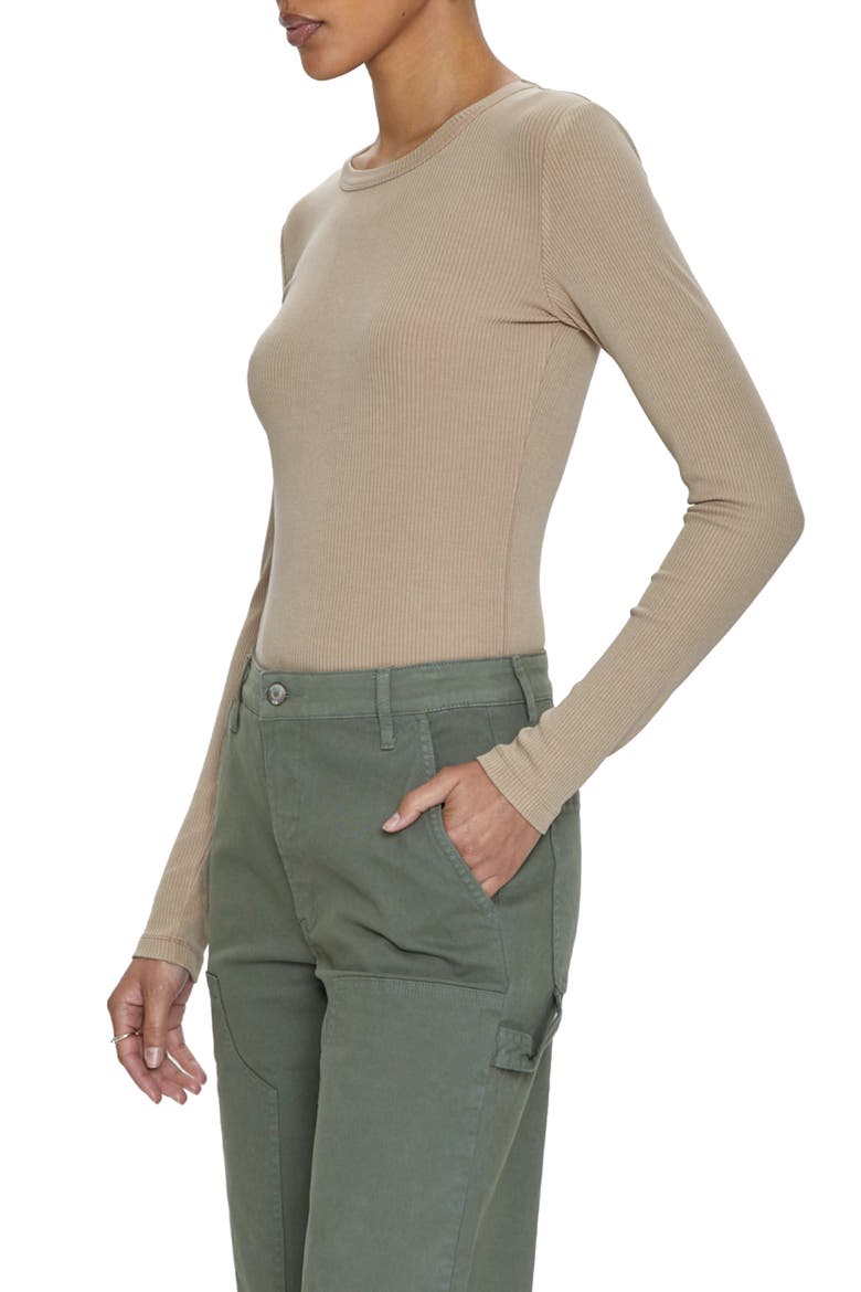 Bailey Long Sleeve Rib Bodysuit, Alternate, color, MINK