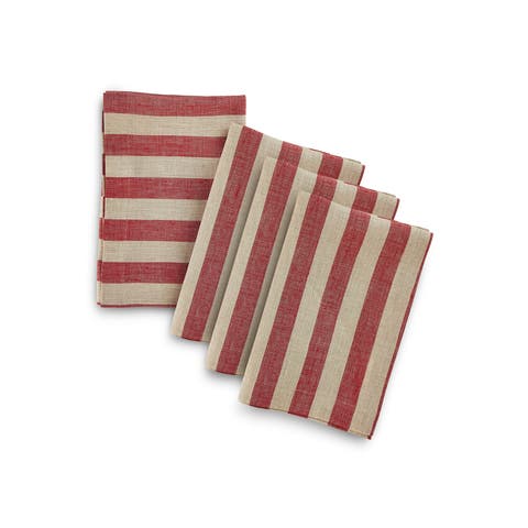 Linen Dinner Napkins - Sorrento Stripe