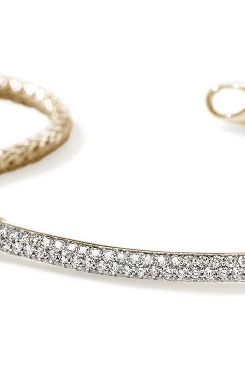 John Hardy Jh Essential Pavé Bracelet, Gold, Diamonds, 2.5mm In Gold