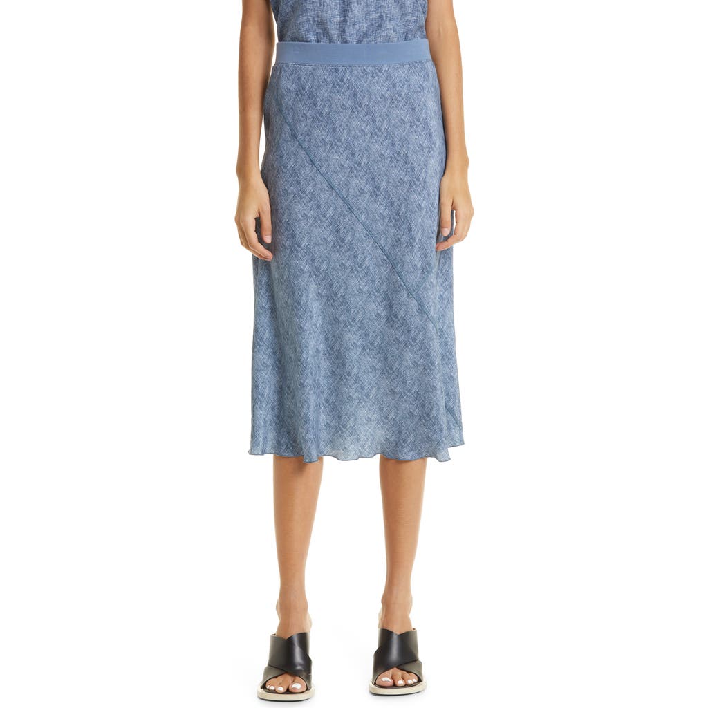 ATM Anthony Thomas Melillo Bias Cut Silk Skirt in Naval Blue  product