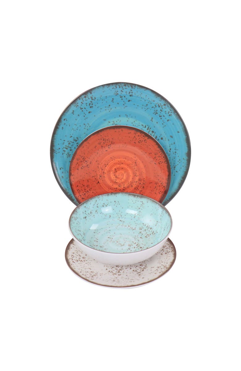 Elama Pryce 12 Piece Melamine Dinnerware Set, Alternate, color, White