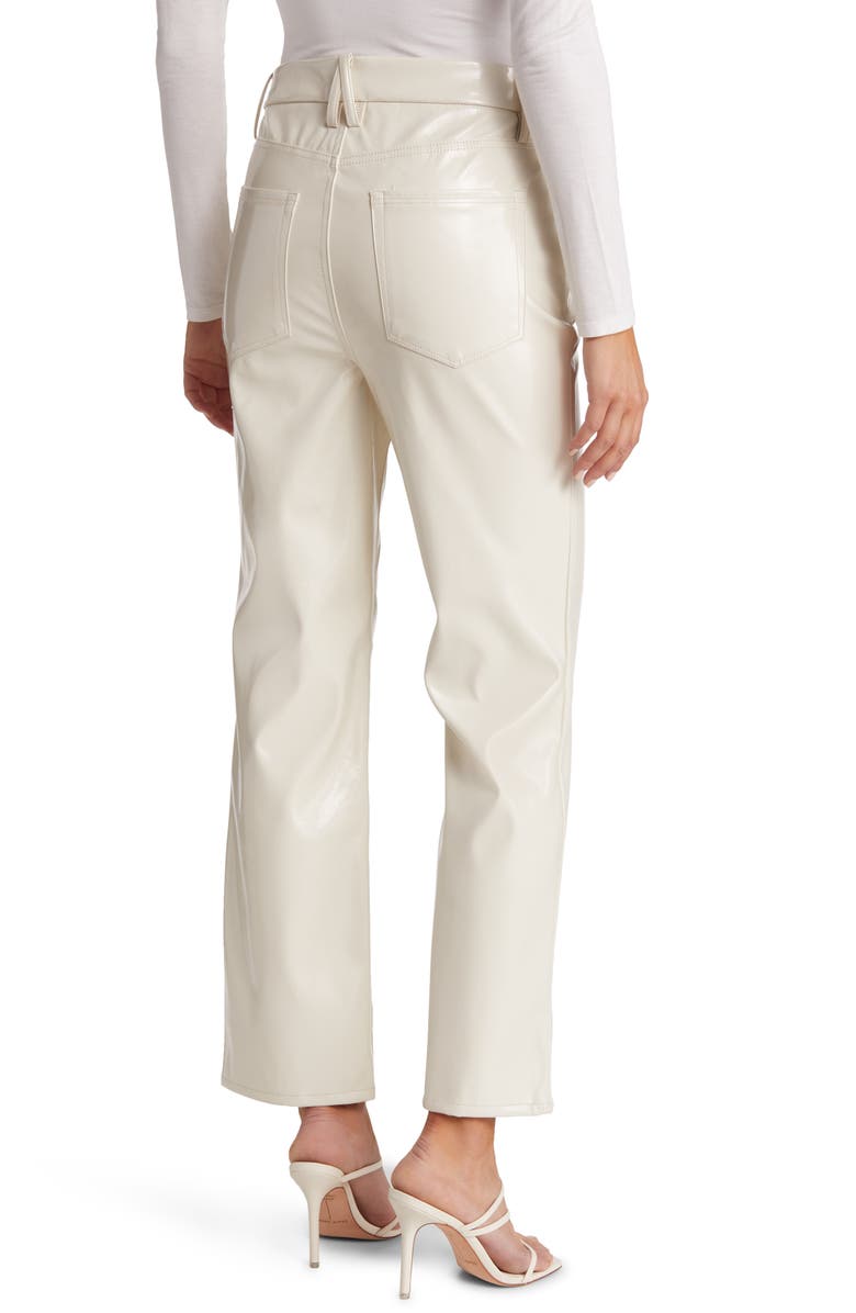Good American Good Curve Faux Leather Straight Leg Pants, Alternate, color, 