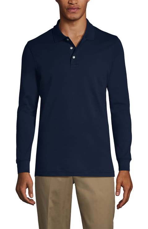 School Uniform  Long Sleeve Interlock Polo Shirt