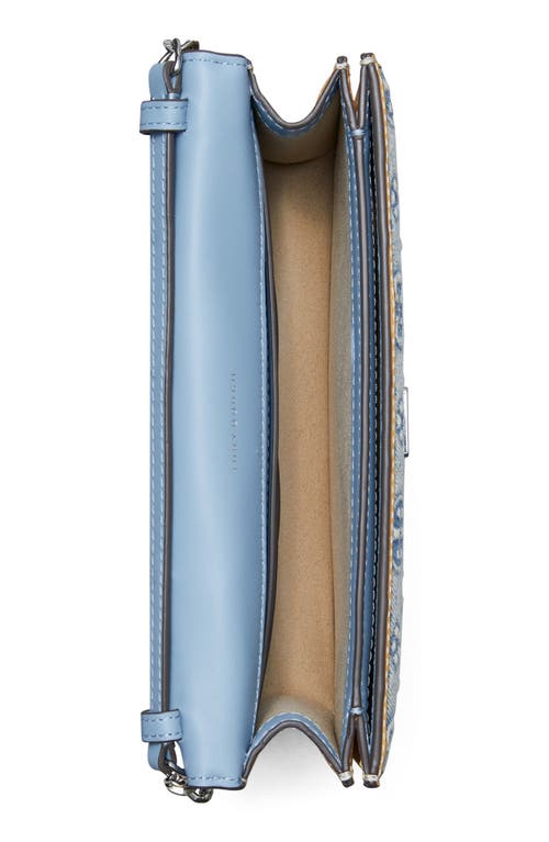 Tory Burch T Monogram Denim Envelope Crossbody Bag In Powder Blue