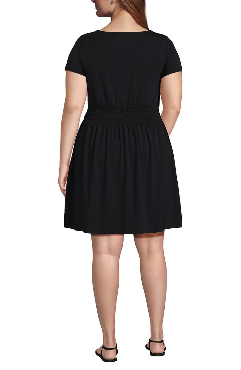 Lands' End Plus Size Cotton Modal Smocked Waist Dress, Alternate, color, 