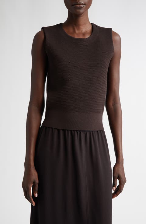 Sleeveless Piqué Sweater