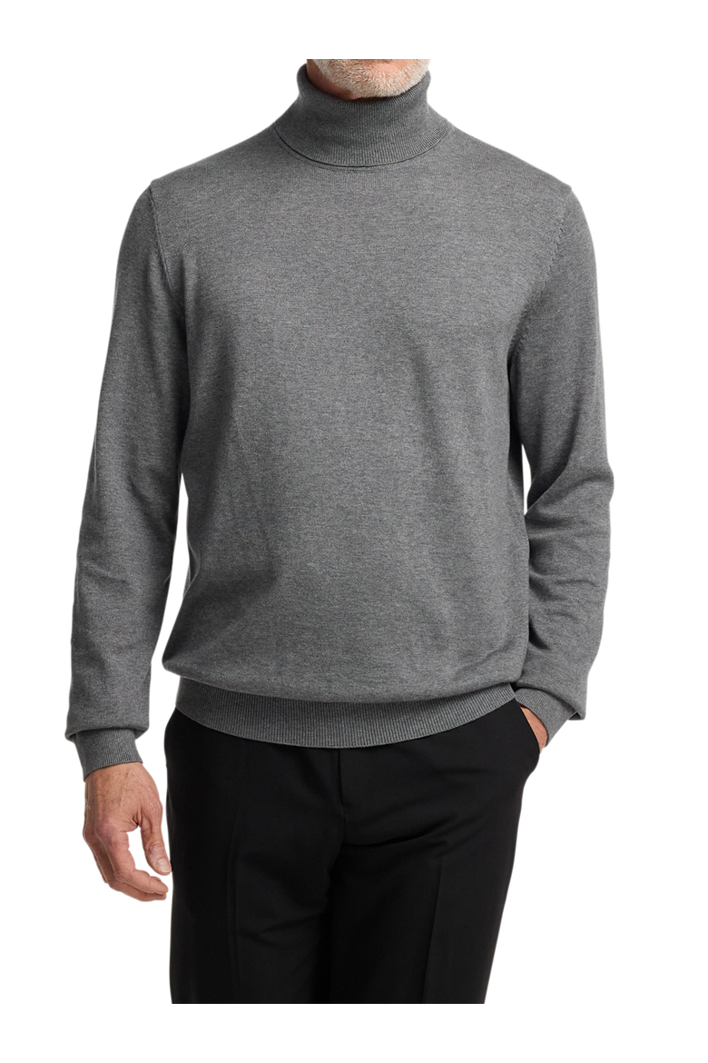 Supima Cotton Turtleneck, Alternate, color, Medium Grey