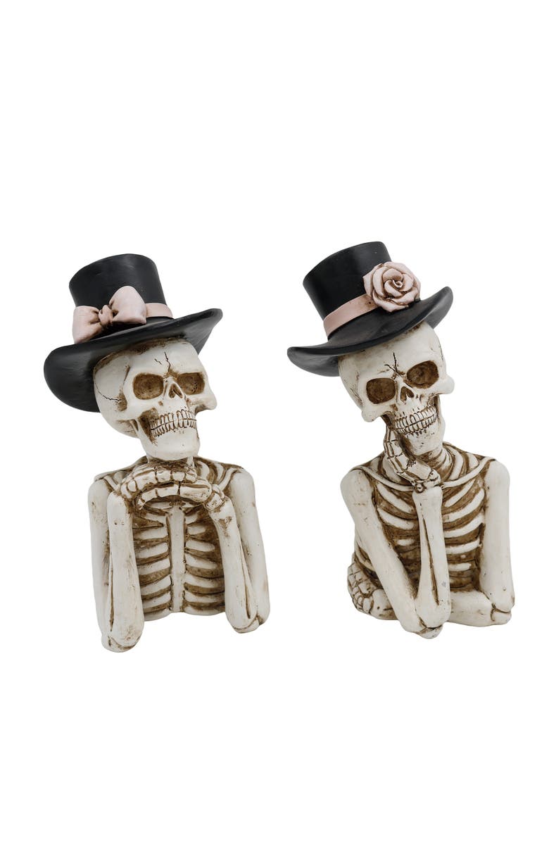 Transpac Halloween Decorative Sculpture White Resin Tabletop Object, Main, color, White