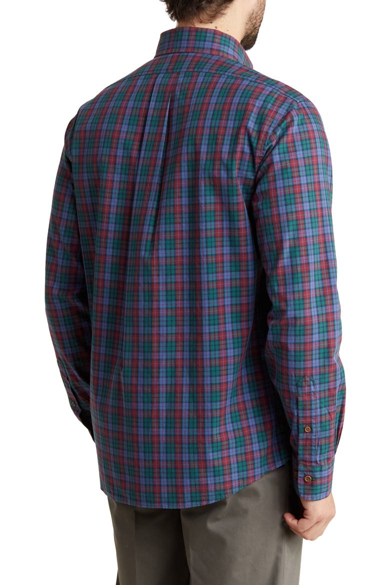 Regular Fit Plaid Twill Button-Down Shirt, Alternate, color, ZINFANDEL PLAID