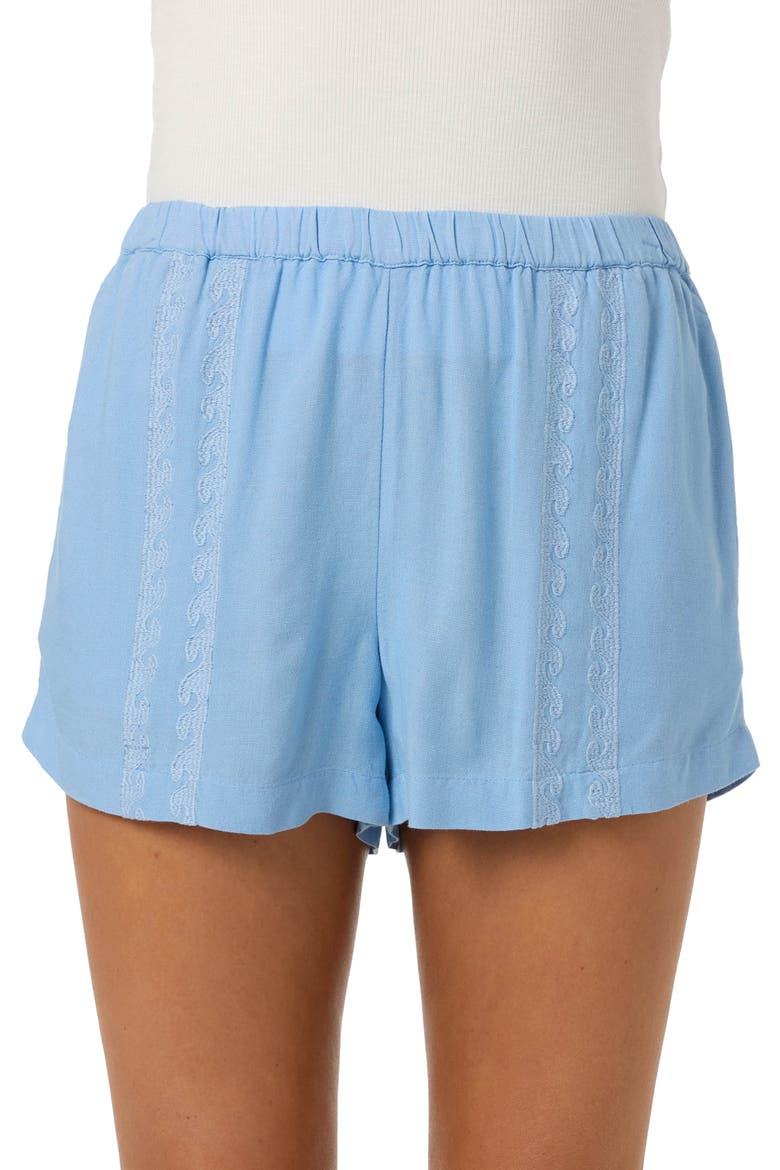 Farren Linen Blend Shorts, Main, color, BLUE GLASS