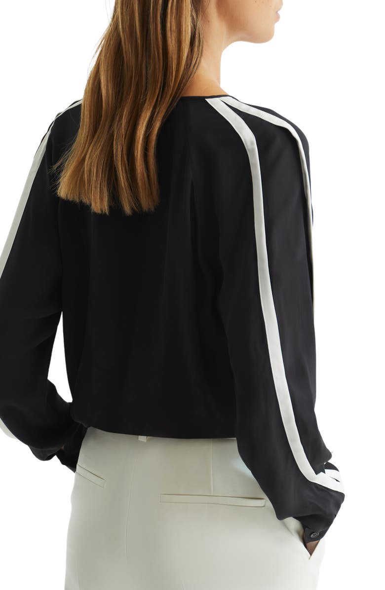 Reiss Drew Long Sleeve Blouse With Removable Neck Tie, Alternate, color,