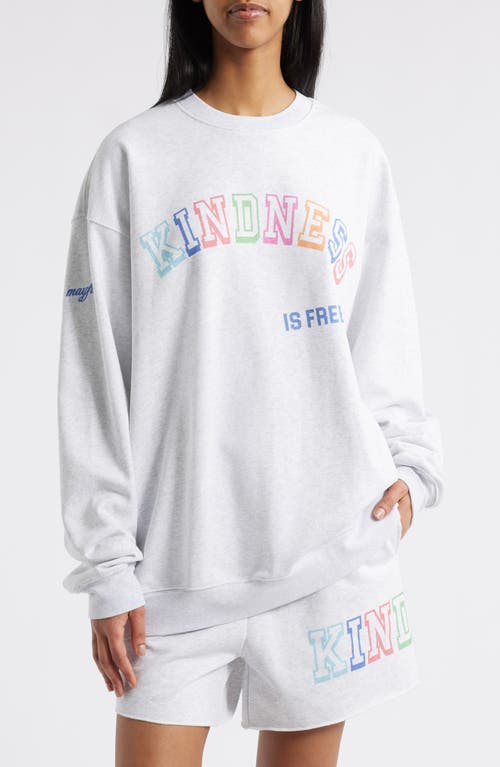 Shop The Mayfair Group Kindness Is Free Sweatshirt In Grey