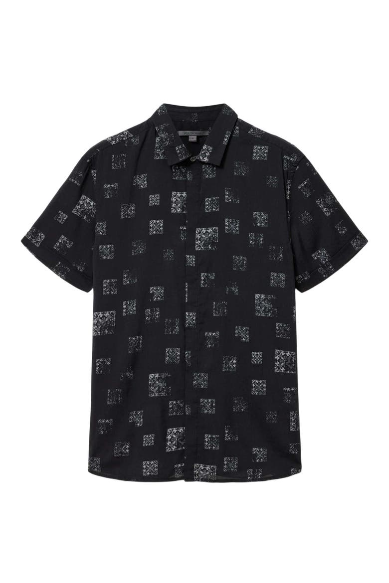 Loren Slim Fit Short Sleeve Button-Up Shirt, Alternate, color, BLACK