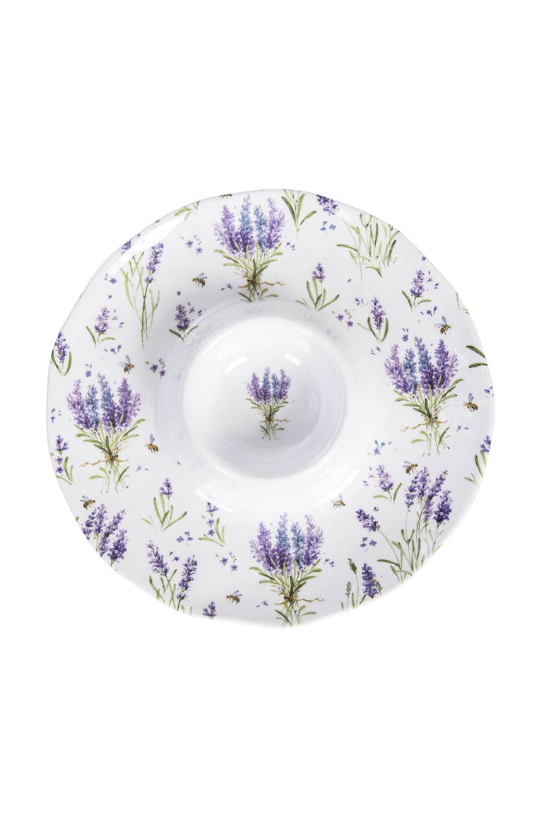 Lavender Fields Chip & Dip Novelty Dinnerware Serving Plate 13.4", Main, color, Purple