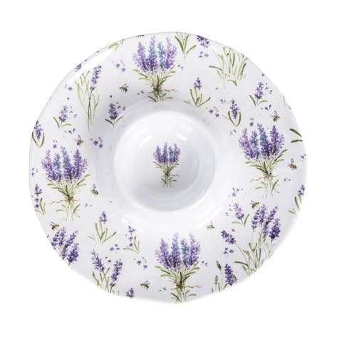 Lavender Fields Chip & Dip Novelty Dinnerware Serving Plate 13.4"