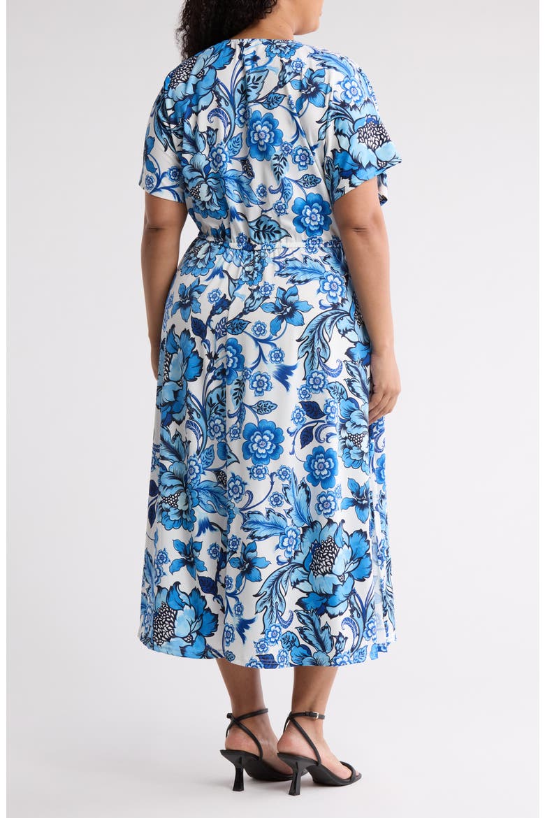 Print Short Sleeve Maxi Dress, Alternate, color, PICASSO BLUE