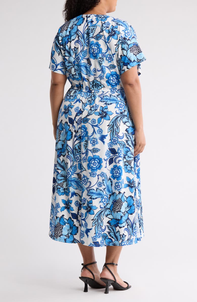 BY DESIGN Leopard Print Short Sleeve Maxi Dress, Alternate, color, Picasso Blue