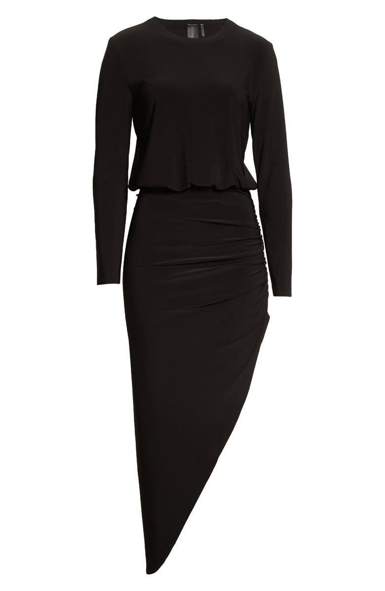 Norma Kamali Long Sleeve Side Drape Gown, Alternate, color,