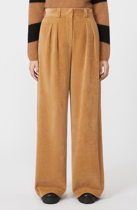 Henry Cotton Blend Corduroy Wide Leg Pants