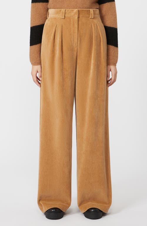 Mm By Max Mara Henry Cotton Blend Corduroy Wide Leg Pants In Brown