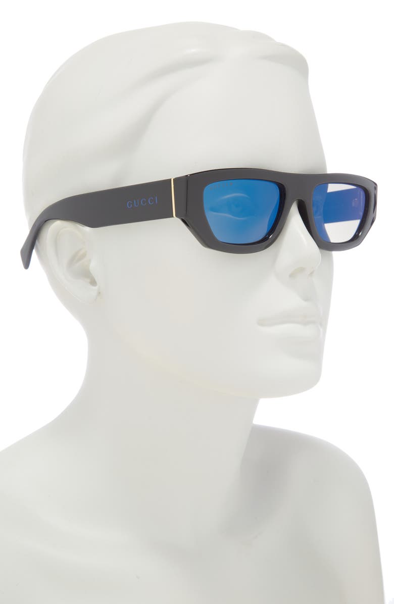 Gucci 53mm Rectangular Sunglasses, Alternate, color, 