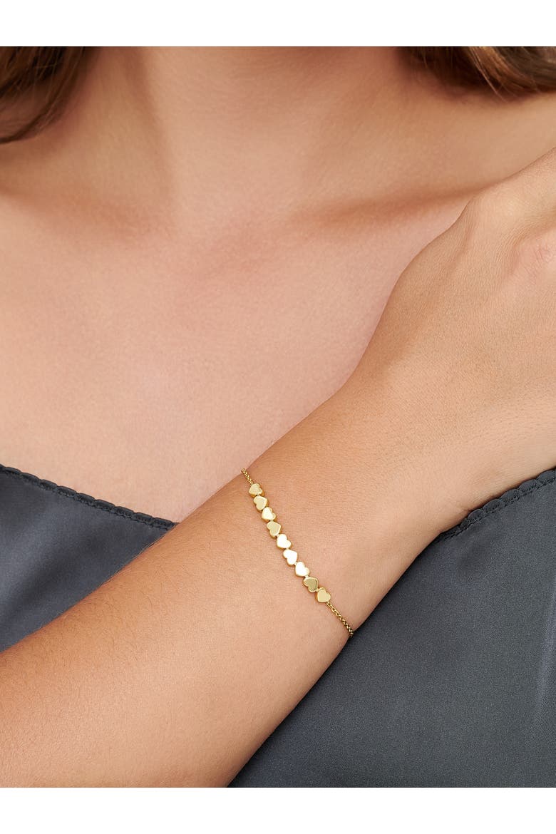 Sweet Heart Chain Bracelet in Gold Plated Sterling Silver, Alternate, color, Yellow Gold