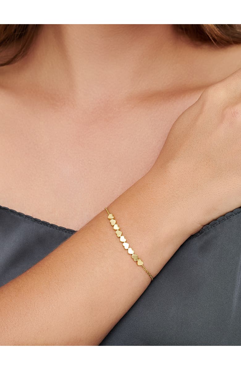 DEVATA Sweet Heart Chain Bracelet in Gold Plated Sterling Silver, Alternate, color, Yellow Gold