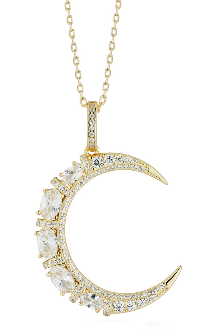 Crescent Moon Pendant Necklace, Main, color, GOLD