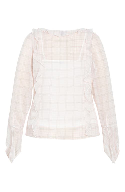 City Chic Sweet Nothings Ruffle Top In White