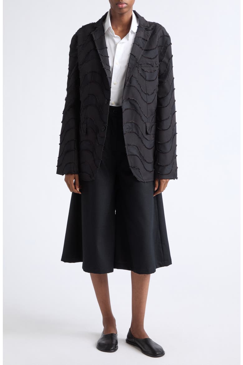 Single Breasted Jacquard Tailcoat Jacket, Alternate, color, BLACK
